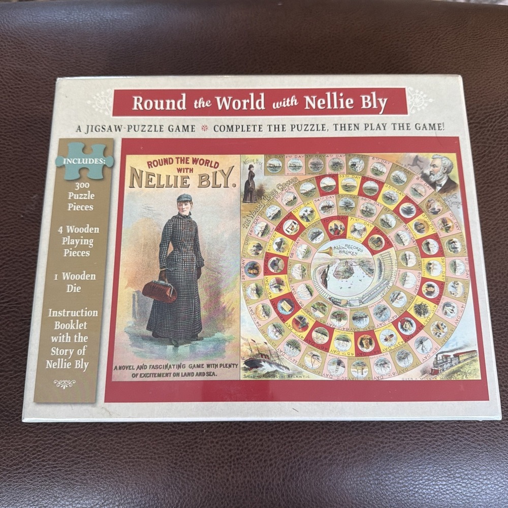 Round The World With Nellie Bly Puzzle Game 300 Piece Womens History 1890 NEW